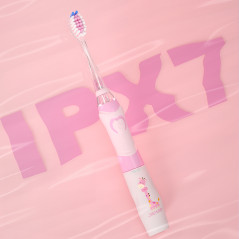 Sonic tandborste för barn SEAGO, rosa färg, 1xAAA 1,5V (batteri ingår ej), 3 borsthuvuden, SG-977 Pink | HandlaSmidigt.se