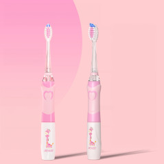 Sonic tandborste för barn SEAGO, rosa färg, 1xAAA 1,5V (batteri ingår ej), 3 borsthuvuden, SG-977 Pink | HandlaSmidigt.se