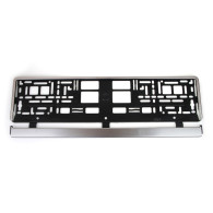 Nummerskyltsramen silverborstad amio-01646