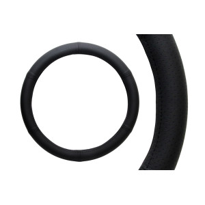 Skydd i perforerad läder till bilratt med diameter 37-39 cm, artikelnummer amio-01766.