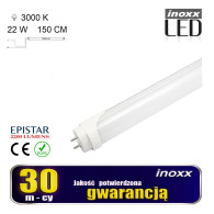 LED-ljusrör neutral 1500mm G13 enkelsidigt matad med en effekt på 24W 2200 lumen 3000K