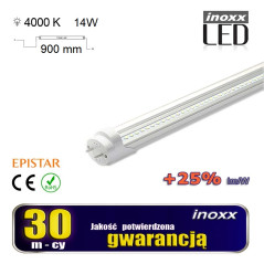 LED-rör 90cm 14W T8 4000K G13 neutral transparent