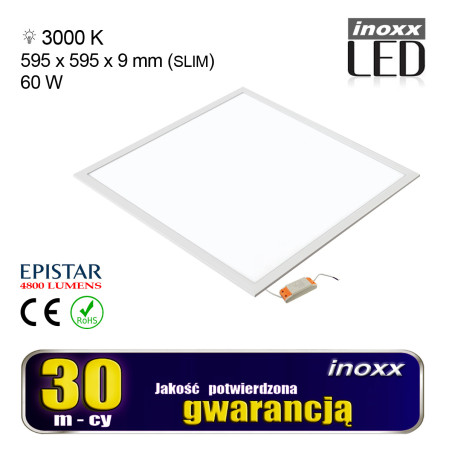 Panel led 60x60 60w taklampa taket 3000k varm