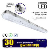 Industriellt vattentätt armatur IP65 LED 2x120cm T8 G13 dubbelmatad