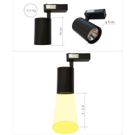 Lampa butik LED-spårstrålkastare enfas svart 30W 2250 lm kallt ljus 6000K