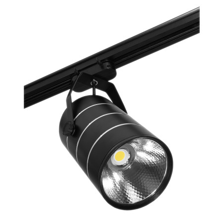 Lampa butik LED-spårstrålkastare enfas svart 30W 2550 lm kallt ljus 6000K