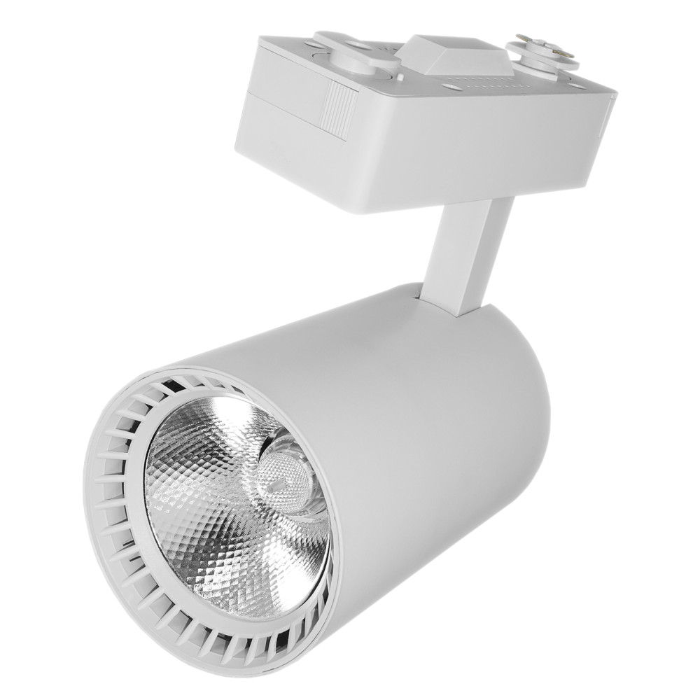 Lampa butik LED-spårstrålkastare enfas vit 30W 2250 lm neutralvitt ljus 4000K Lampa butik LED-spårstrålkastare enfas vit 30W 2250 lm neutralvitt ljus 4000K