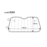 Skydd för vindrutan 150x80cm solskydd anti-sno amio-01533
