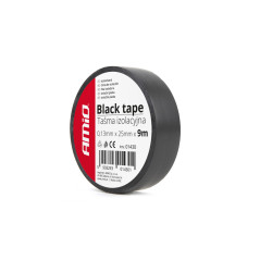 Isoleringsband svart skotskrut 25mm x 9m amio-01430