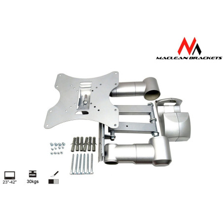 Fäste för TV eller monitor Maclean, universell, max VESA 200x200, 23-50 tum, 30 kg, silver, MC-503A S