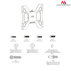 Fäste för TV eller monitor Maclean, max vesa 200x200, 23-42 tum, 20 kg, svart, MC-597