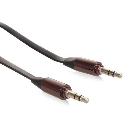 Kabel Maclean, Jack 3,5 mm, Platt, Metallkontakt, 2 m, Svart, MCTV-695 B
