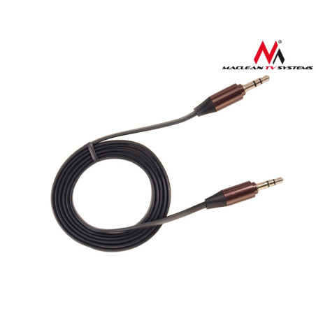 Kabel Maclean, Jack 3,5 mm, Platt, Metallkontakt, 2 m, Svart, MCTV-695 B