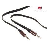 Przewód Maclean, Jack 3.5mm, Płaski, Metalowy wtyk, 2m, Czarny, MCTV-695 B