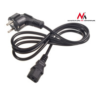 Kabel zasilający Maclean, 3 pin, IEC C13, wtyk EU, 1.5m, MCTV-691