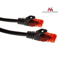 Przewód, kabel, patchcord, UTP Maclean, wtyk-wtyk, Cat6, 1m, czarny, MCTV-740
