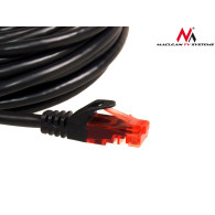Przewód, kabel, patchcord, UTP Maclean, wtyk-wtyk, Cat6, 1m, czarny, MCTV-740