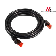 Przewód, kabel, patchcord, UTP Maclean, wtyk-wtyk, Cat6, 1m, czarny, MCTV-740