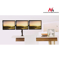 Uchwyt biurkowy na 3 monitory LCD Maclean, podwójne ramiona, VESA 75x75 oraz 100x100, 13'-27', 8kg, MC-691