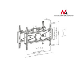 Handtag Maclean, Universal, För två TV-apparater, Fram/bak, 23-75 tum, Max vesa 600x400, PROFI MARKET SYSTEM, Svart, 50 kg, MC-7