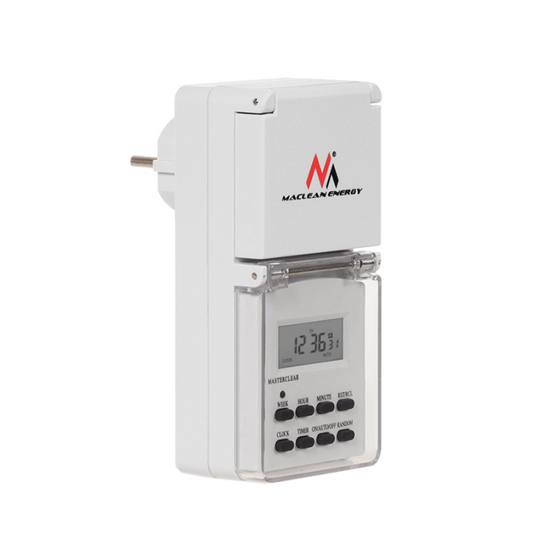 Digital timer Maclean, extern, slumpfunktion, 10 program, max 156 program, 3600 W, IP44, MCE08