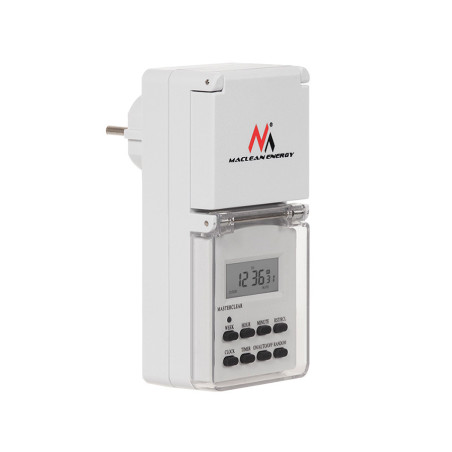 Digital timer Maclean, extern, slumpfunktion, 10 program, max 156 program, 3600 W, IP44, MCE08