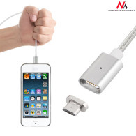 Kabel micro USB magnetyczny silver Maclean Energy MCE160 - Quick & Fast Charge