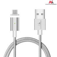 Kabel micro USB magnetyczny silver Maclean Energy MCE160 - Quick & Fast Charge