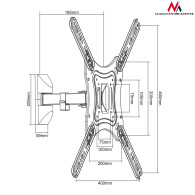 Uchwyt do telewizora lub monitora Maclean, uniwersalny, max 400x400, 13-55', 30kg, czarny