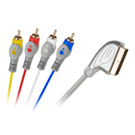 Kabel Euro-4RCA 1,5 m ögla