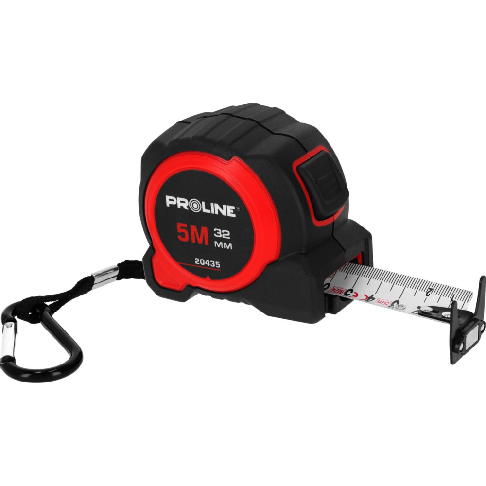 Måttband 5m/32mm med dubbel magnetisk nylonspole och klämma, CE Proline. Måttband 5m/32mm med dubbel magnetisk nylonspole och klämma, CE Proline.