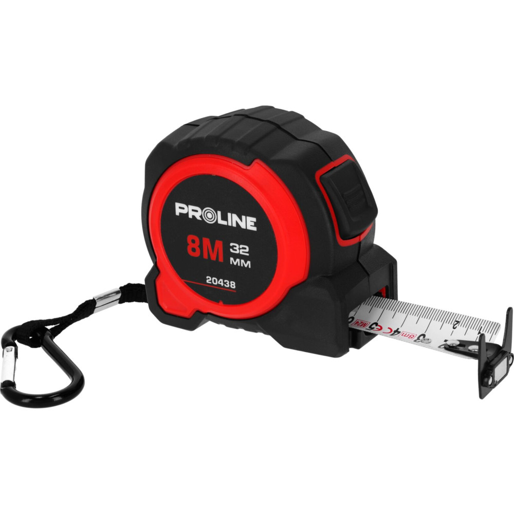 Måttband 8m/32mm med dubbel magnetisk nylonklämma och bältesklämma, Proline. Måttband 8m/32mm med dubbel magnetisk nylonklämma och bältesklämma, Proline.