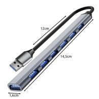 USB-hubb - 1 port 3.2 + 6 portar 2.0 Izoxis 24374