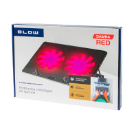 66-368- Podstawka chłodząca laptop 2 fan samba red