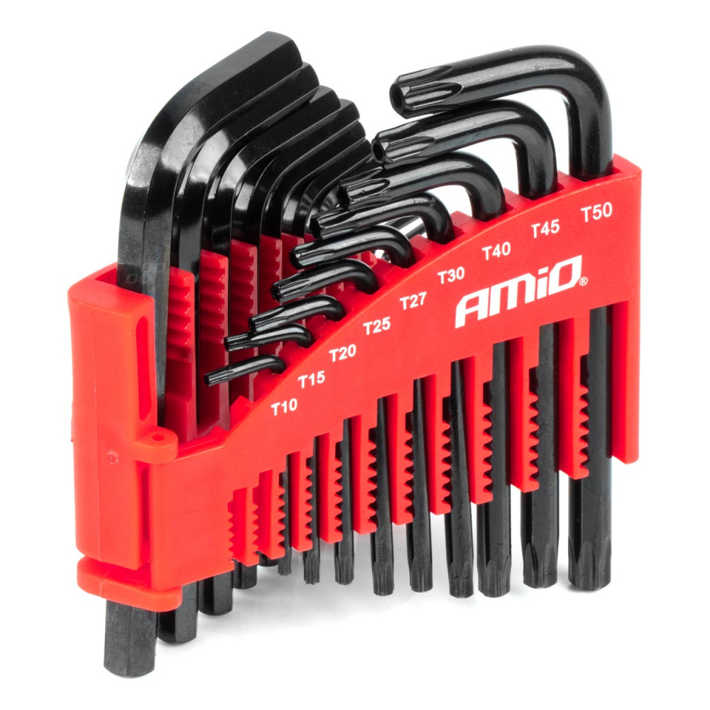 Nycklar insex hex torx crv insexnycklar set svart 22 st. amio-04297