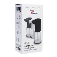 Automatisk doserare Promedix, vätskedispenser för flytande tvål, desinfektionsmedel, 300 ml, 4xAA, svart, PR-540 B.