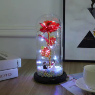 AG776D Evig ros i glas LED-figurer