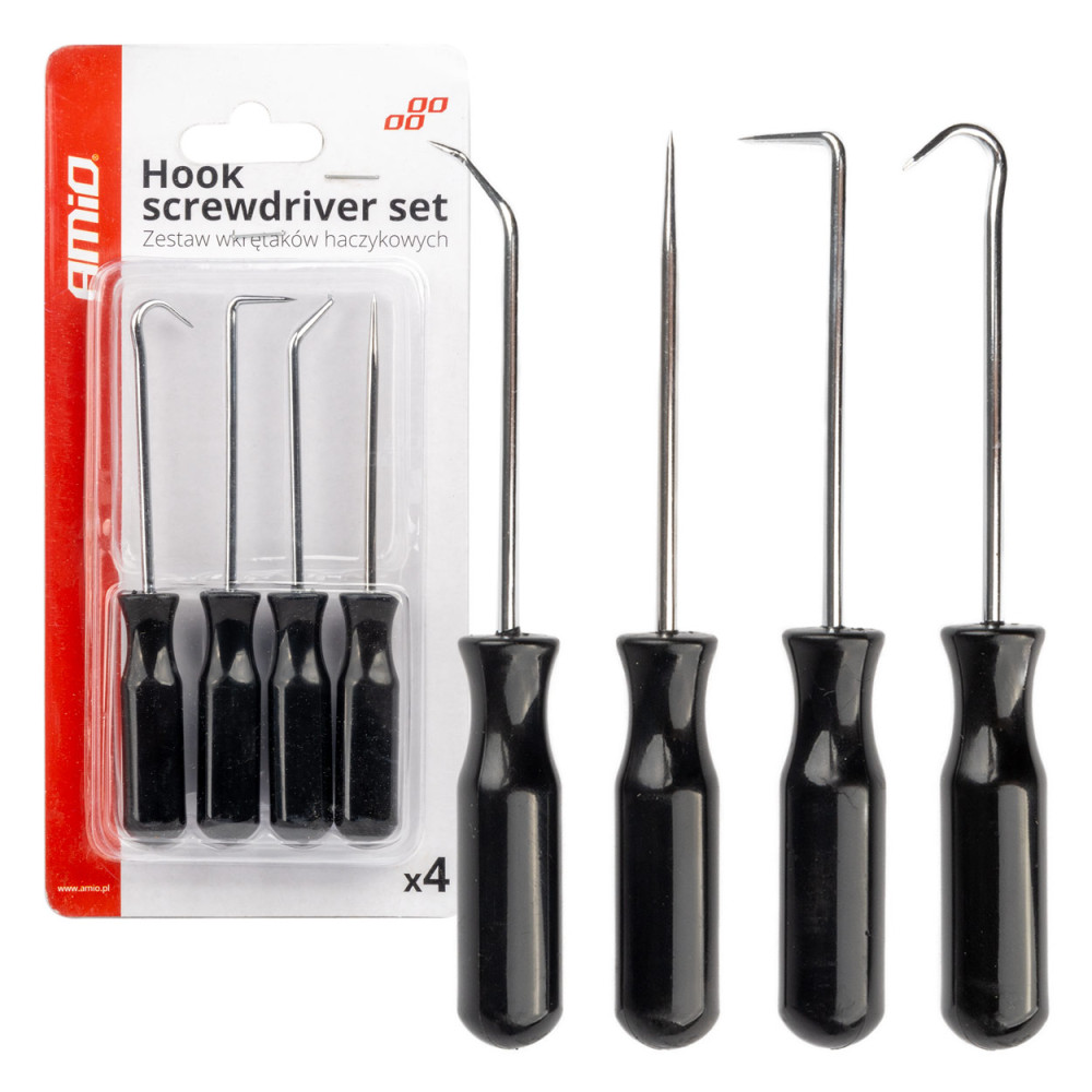 Set med 4 st krokar och hakar amio-04281