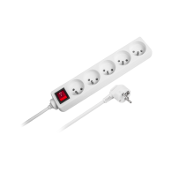 Nätadapter Rebel med 5 uttag och strömbrytare, längd 1,5m.