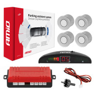 Parksensorset för backning med 4 LED-sensorer silver amio-01564