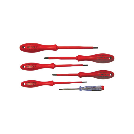 10078 Skruvmejselset 1000V + spänningsindikator, 6 delar