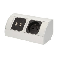 Möbeluttag 1x2P+Z, 2xUSB