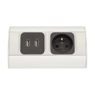 Möbeluttag 1x2P+Z, 2xUSB