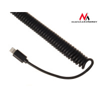 MCE76 37545 Ładowarka samochodowa 2xUSB, 5.2A, lightning spiralny 1.8m 