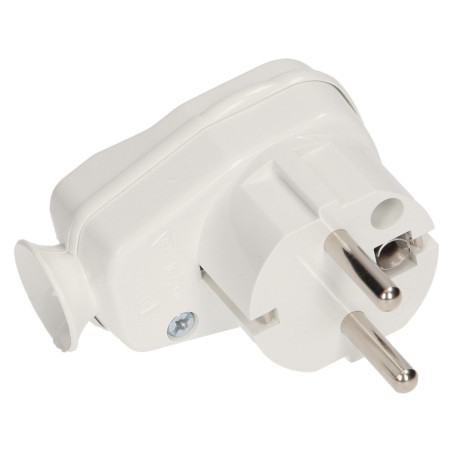 Vinklad stickkontakt 2P+Z med strömbrytare och indikatorljus