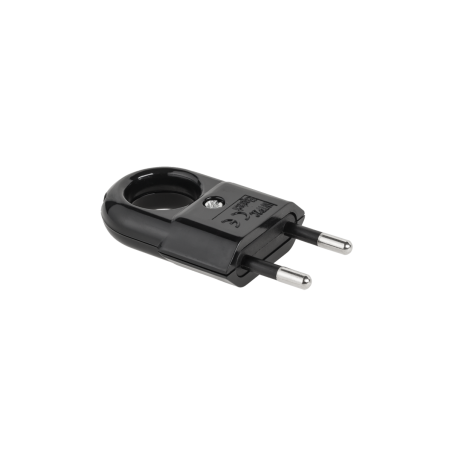 Platt kontakt med handtag svart WTP2C-2