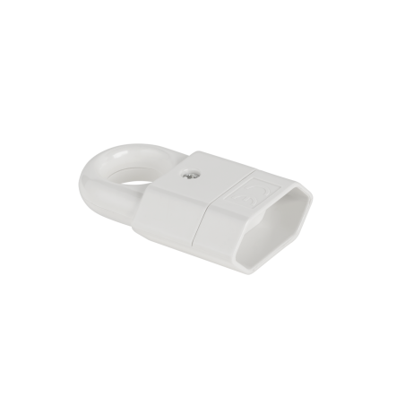 Platt uttag med vit hållare GP2C