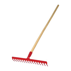 12387 Trädgårdsräfsa nitad med 16 tänder, skaft: 130 cm