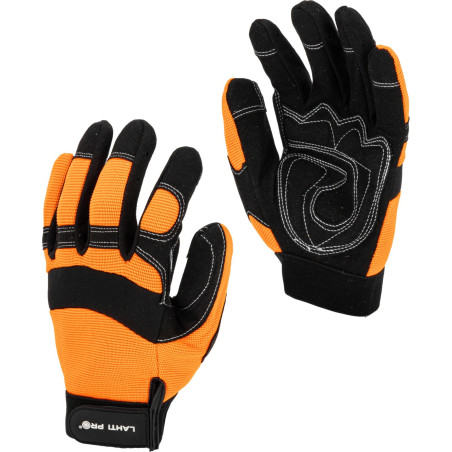 L280509K Verkstads handskar svart-orange, kort, '9', CE