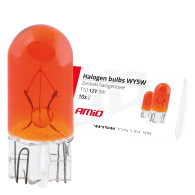 Halogenlampor wy5w t10 5w w2.1x9.5d amber 12v 10 st. amio-01481